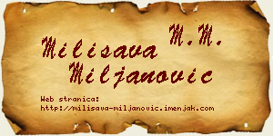 Milisava Miljanović vizit kartica